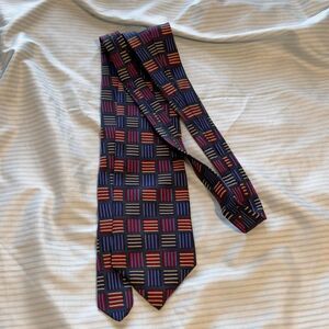 Tessio Vintage 100% Silk Geometric Pattern Necktie #silk #tie